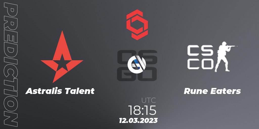Astralis Talent vs Rune Eaters: Match Prediction. 12.03.2023 at 18:15, Counter-Strike (CS2), CCT Central Europe Series 5 Closed Qualifier