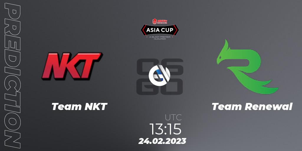 Team NKT vs Team Renewal: Match Prediction. 24.02.2023 at 13:25, Counter-Strike (CS2), 5E Arena Asia Cup Spring 2023 - BLAST Premier Qualifier