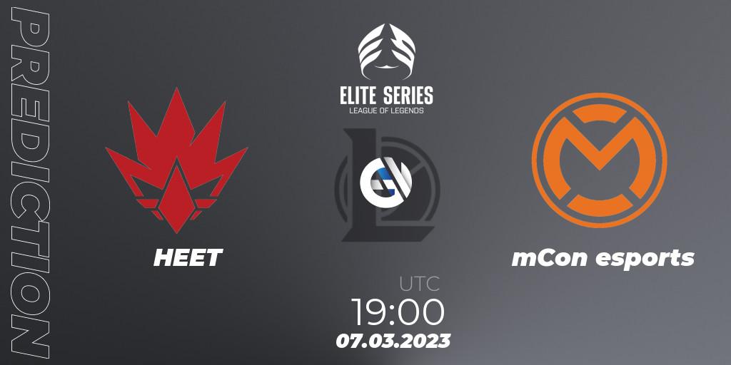 HEET vs mCon esports: Match Prediction. 07.03.2023 at 19:00, LoL, Elite Series Spring 2023 - Group Stage