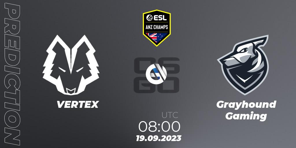 VERTEX vs Grayhound Gaming: Match Prediction. 19.09.2023 at 08:00, Counter-Strike (CS2), ESL ANZ Champs Season 17