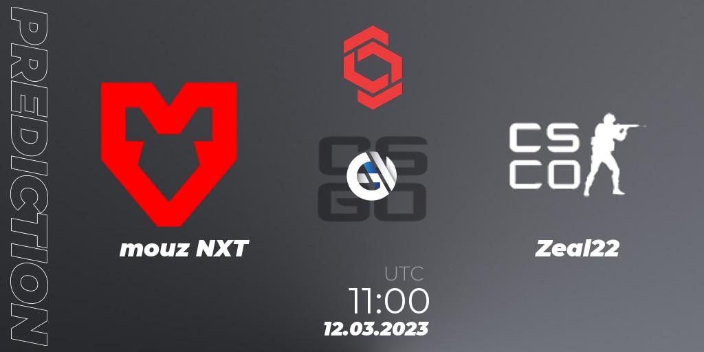 mouz NXT vs Zeal22: Match Prediction. 12.03.2023 at 11:25, Counter-Strike (CS2), CCT Central Europe Series 5 Closed Qualifier