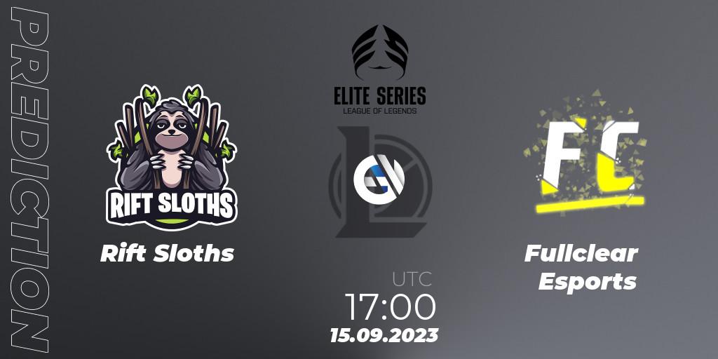 Rift Sloths vs Fullclear Esports: Match Prediction. 15.09.2023 at 17:00, LoL, Elite Series Relegation 2023