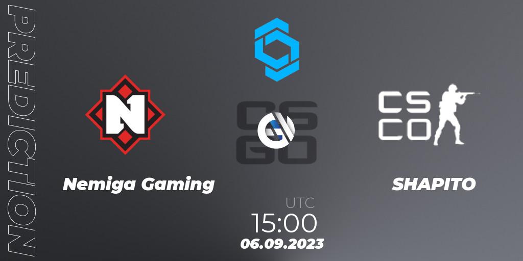 Nemiga Gaming vs SHAPITO: Match Prediction. 06.09.2023 at 15:00, Counter-Strike (CS2), CCT East Europe Series #2: Closed Qualifier