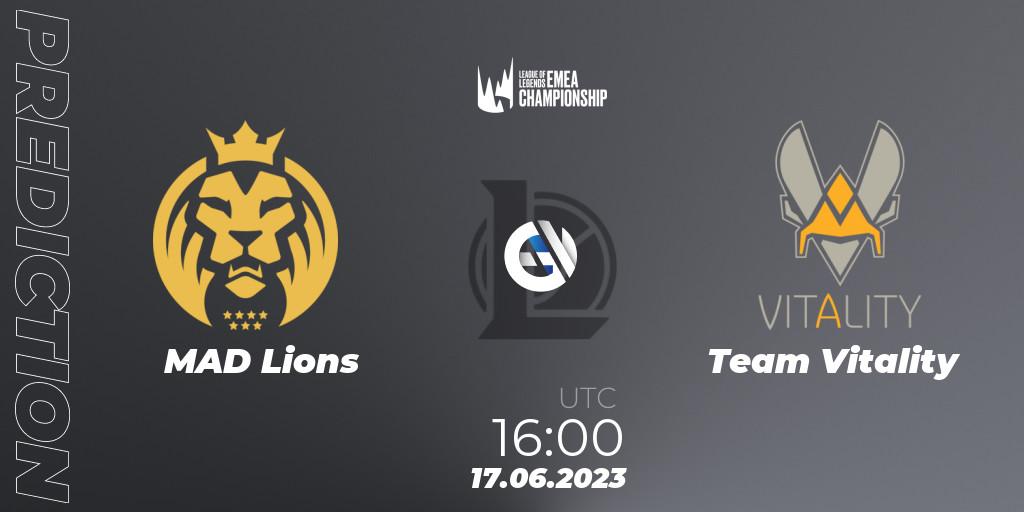 MAD Lions vs Team Vitality: Match Prediction. 17.06.2023 at 16:00, LoL, LEC Summer 2023 - Regular Season
