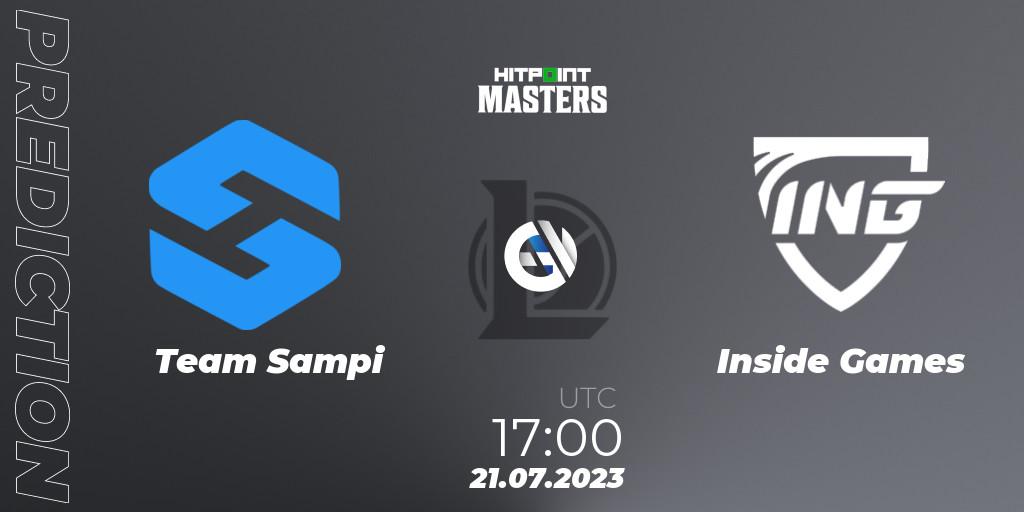 Team Sampi vs Inside Games: Match Prediction. 21.07.2023 at 17:00, LoL, Hitpoint Masters Summer 2023 - Group Stage