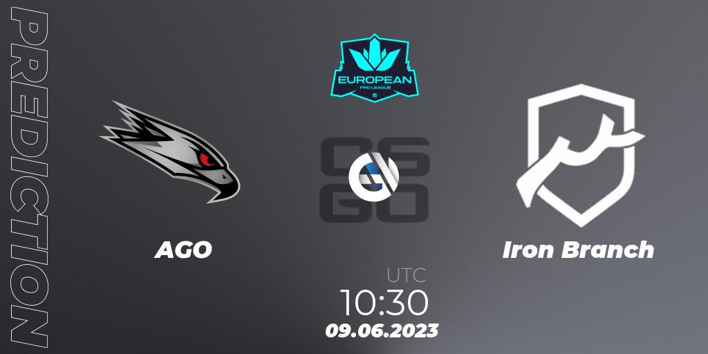 AGO vs Iron Branch: Match Prediction. 09.06.2023 at 11:45, Counter-Strike (CS2), European Pro League Season 8