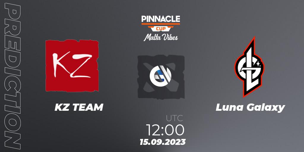 KZ TEAM vs Luna Galaxy: Match Prediction. 15.09.2023 at 12:00, Dota 2, Pinnacle Cup: Malta Vibes #3