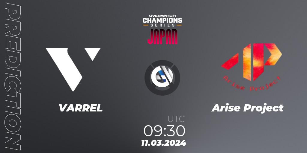 VARREL vs Arise Project: Match Prediction. 11.03.2024 at 10:30, Overwatch, Overwatch Champions Series 2024 - Stage 1 Japan