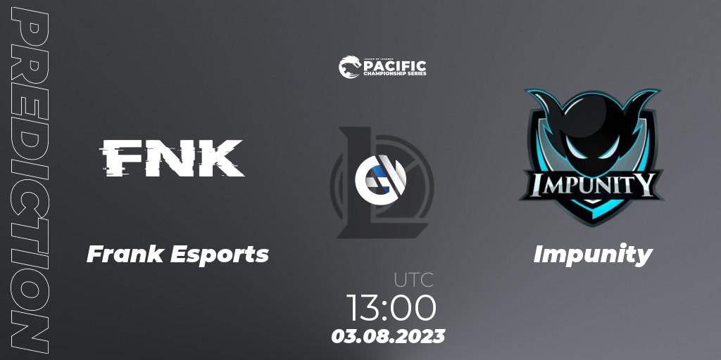 Frank Esports vs Impunity: Match Prediction. 04.08.23, LoL, PACIFIC Championship series Group Stage