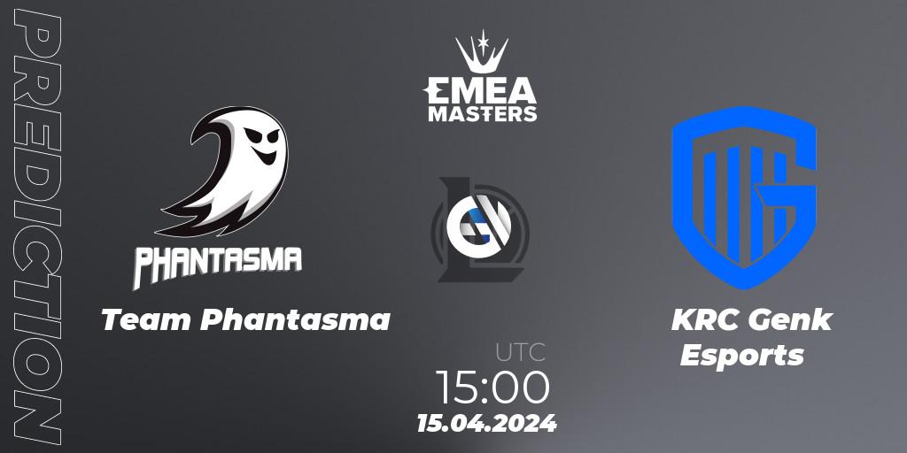 Team Phantasma vs KRC Genk Esports: Match Prediction. 15.04.2024 at 15:00, LoL, EMEA Masters Spring 2024 - Play-In