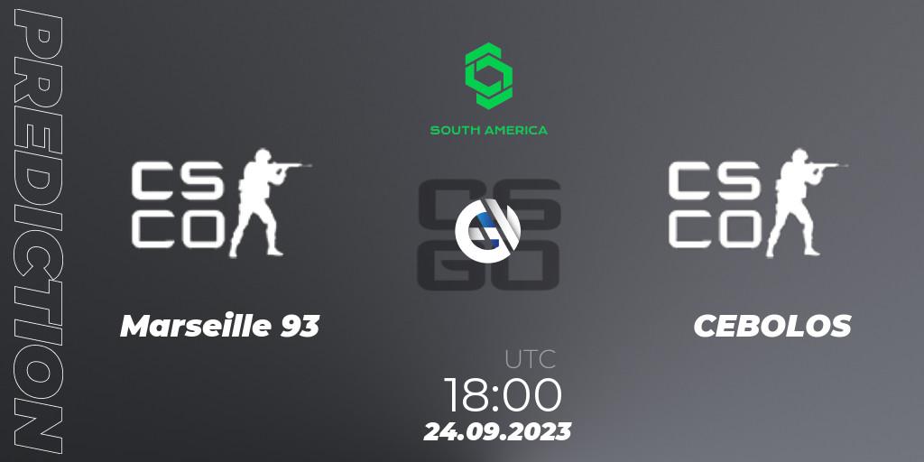 Marseille 93 vs CEBOLOS: Match Prediction. 24.09.2023 at 18:00, Counter-Strike (CS2), CCT South America Series #12: Open Qualifier