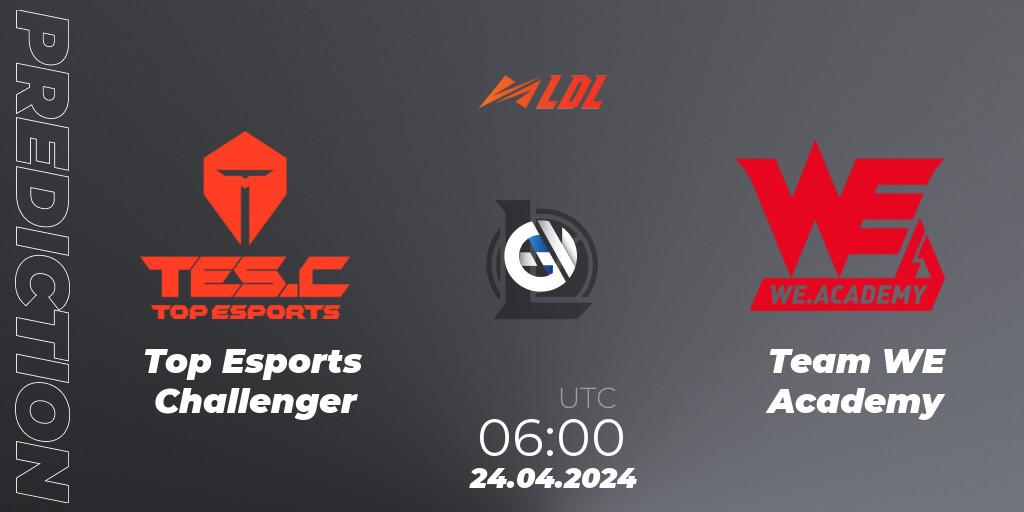 Top Esports Challenger vs Team WE Academy: Match Prediction. 24.04.2024 at 06:00, LoL, LDL 2024 - Stage 2