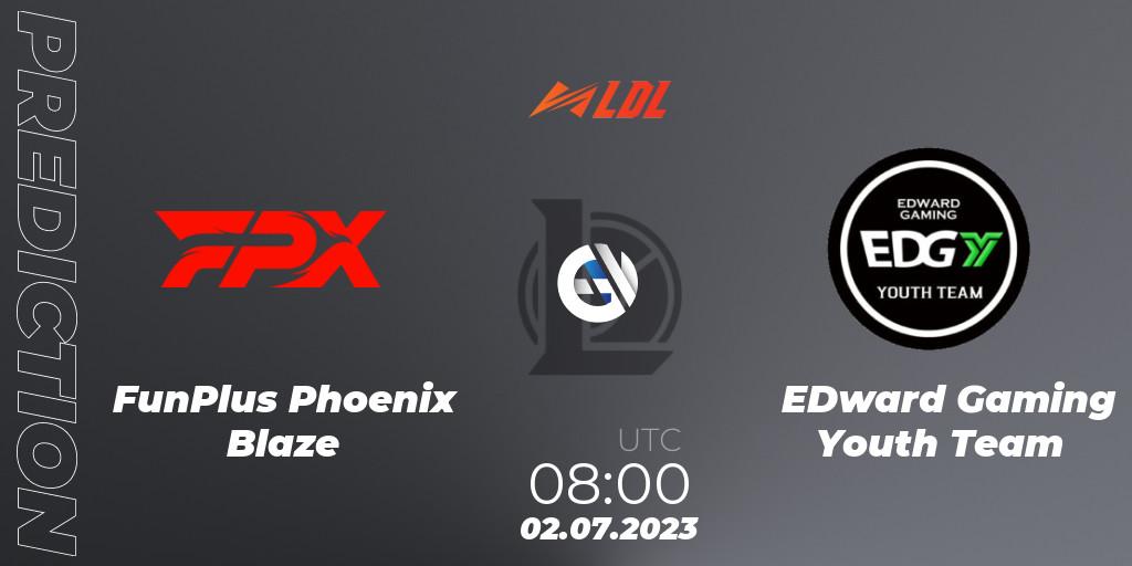 FunPlus Phoenix Blaze vs EDward Gaming Youth Team: Match Prediction. 02.07.2023 at 08:40, LoL, LDL 2023 - Regular Season - Stage 3