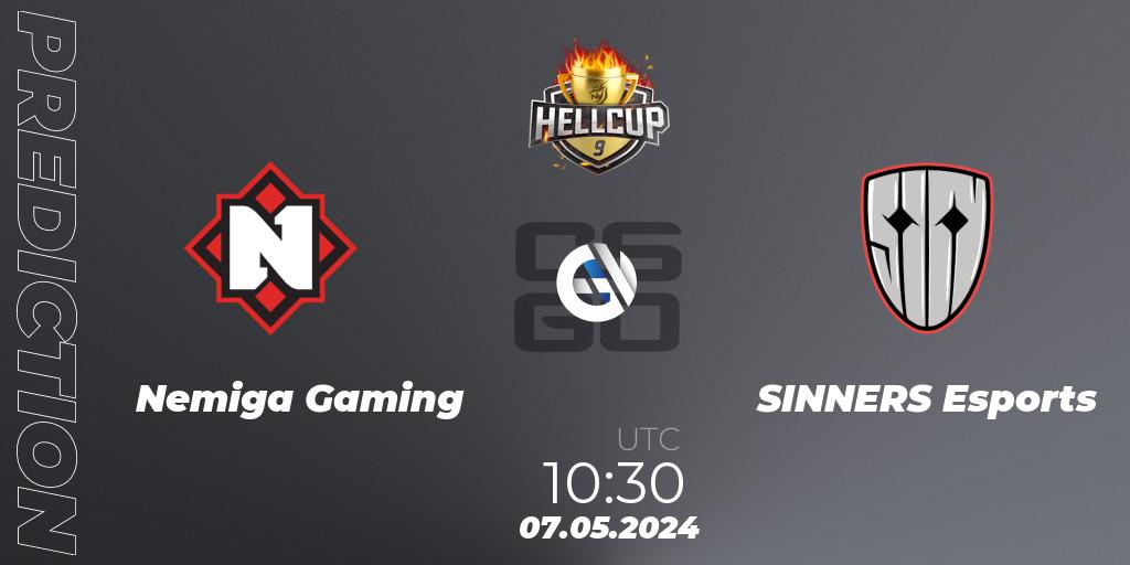 Nemiga Gaming vs SINNERS Esports: Match Prediction. 07.05.2024 at 10:45, Counter-Strike (CS2), HellCup #9