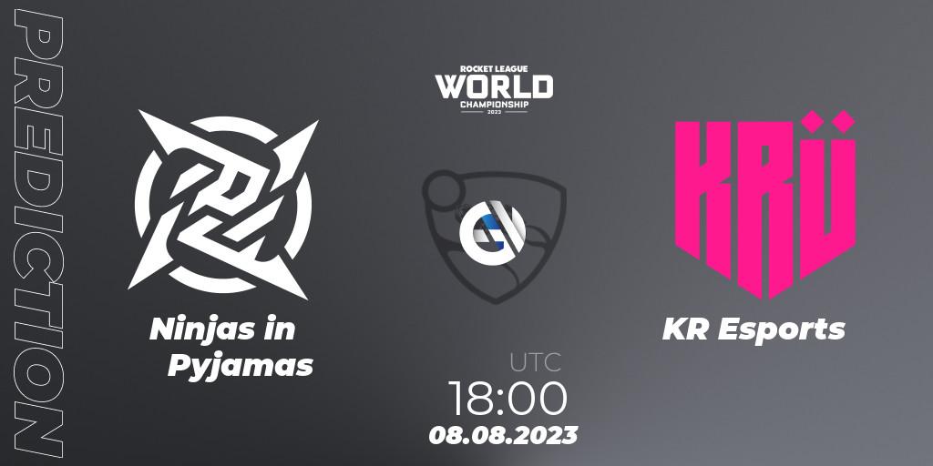 Ninjas in Pyjamas vs KRÜ Esports: Match Prediction. 08.08.2023 at 15:00, Rocket League, Rocket League Championship Series 2022-23 - World Championship Group Stage