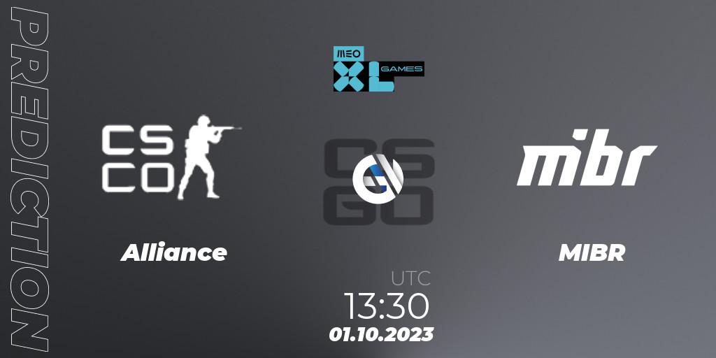 Alliance vs MIBR: Match Prediction. 01.10.2023 at 13:30, Counter-Strike (CS2), XL Games 2023