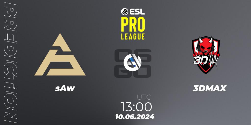 sAw vs 3DMAX: Match Prediction. 10.06.2024 at 13:00, Counter-Strike (CS2), ESL Pro League Season 20: European Conference