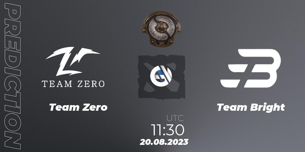 Team Zero vs Team Bright: Match Prediction. 20.08.2023 at 11:50, Dota 2, The International 2023 - China Qualifier