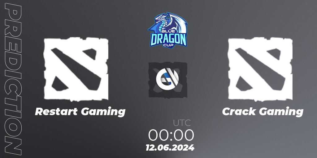 Restart Gaming vs Crack Gaming: Match Prediction. 15.06.2024 at 00:00, Dota 2, Blue Dragon Cup