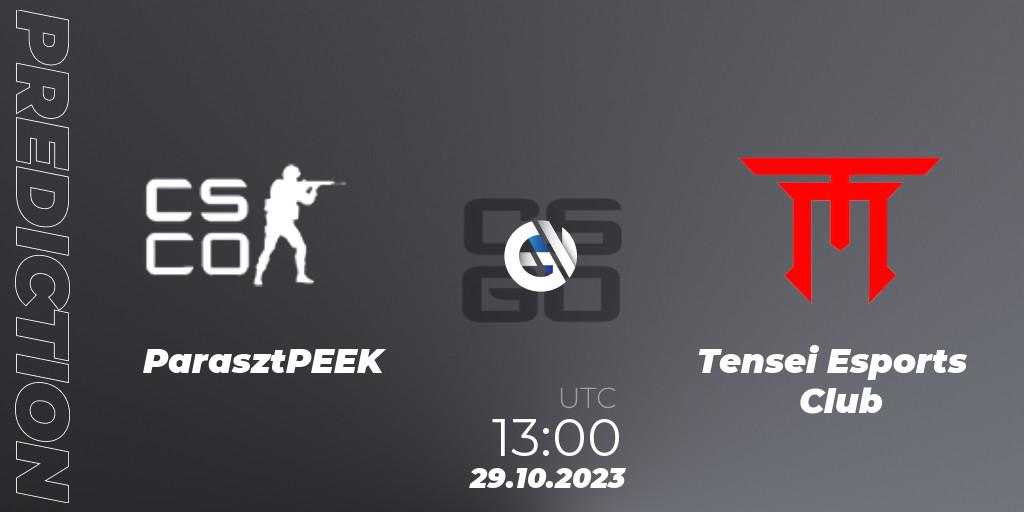 ParasztPEEK vs Tensei Esports Club: Match Prediction. 29.10.2023 at 13:00, Counter-Strike (CS2), TippmixPro Masters Fall 2023