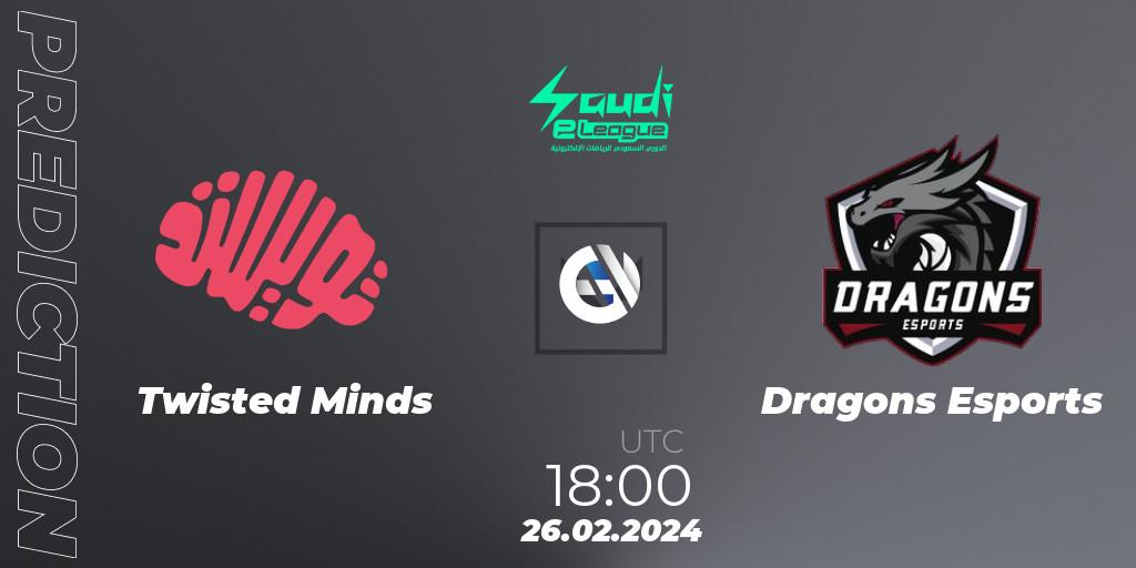 Twisted Minds vs Dragons Esports: Match Prediction. 26.02.2024 at 18:00, VALORANT, Saudi eLeague 2024: Major 1