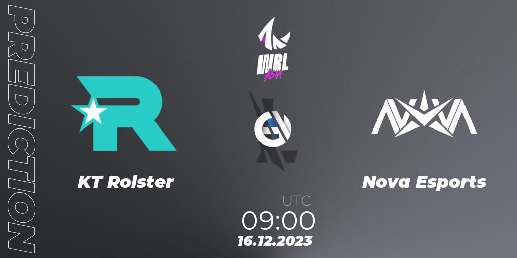 KT Rolster vs Nova Esports: Match Prediction. 16.12.2023 at 09:00, Wild Rift, WRL Asia 2023 - Season 2 - Regular Season