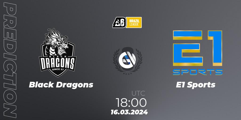 Black Dragons vs E1 Sports: Match Prediction. 16.03.24, Rainbow Six, Brazil League 2024 - Stage 1