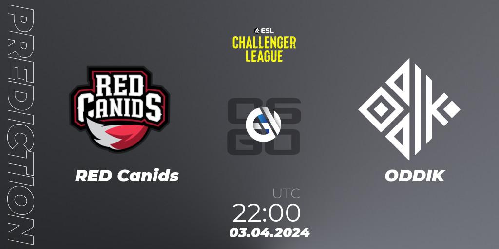 RED Canids vs ODDIK: Match Prediction. 03.04.2024 at 22:00, Counter-Strike (CS2), ESL Challenger League Season 47: South America