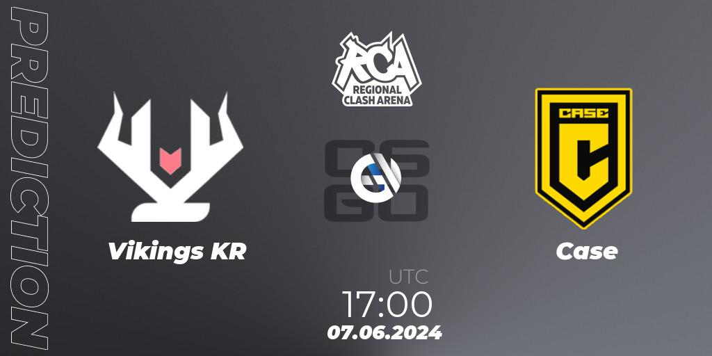 Vikings KR vs Case: Match Prediction. 07.06.2024 at 17:00, Counter-Strike (CS2), Regional Clash Arena South America