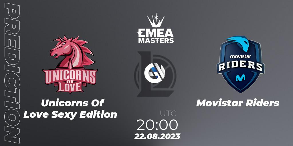 Unicorns Of Love Sexy Edition vs Movistar Riders: Match Prediction. 22.08.2023 at 20:00, LoL, EMEA Masters Summer 2023