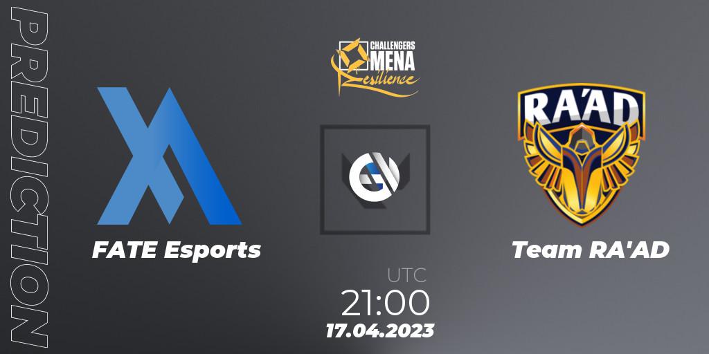 FATE Esports vs Team RA'AD: Match Prediction. 17.04.2023 at 23:00, VALORANT, VALORANT Challengers 2023 MENA: Resilience Split 2 - Levant and North Africa