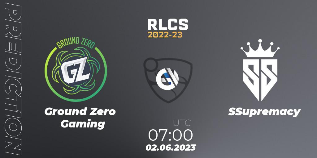 Ground Zero Gaming vs SSupremacy: Match Prediction. 02.06.2023 at 07:00, Rocket League, RLCS 2022-23 - Spring: Oceania Regional 3 - Spring Invitational