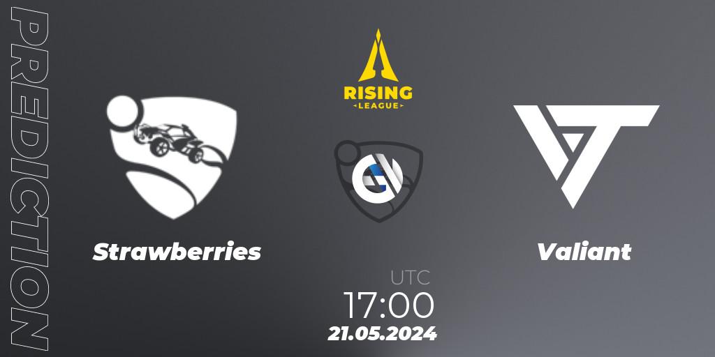Strawberries vs Valiant: Match Prediction. 21.05.2024 at 17:00, Rocket League, Rising League 2024 — Split 1 — Main Event