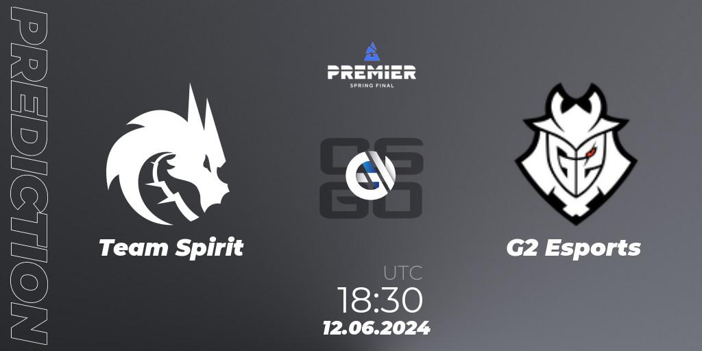 Team Spirit vs G2 Esports: Match Prediction. 12.06.2024 at 19:55, Counter-Strike (CS2), BLAST Premier Spring Final 2024