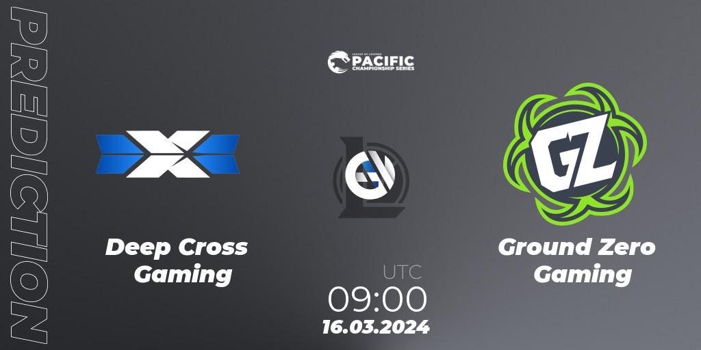 Deep Cross Gaming vs Ground Zero Gaming: Match Prediction. 16.03.2024 at 09:00, LoL, PCS Playoffs Spring 2024