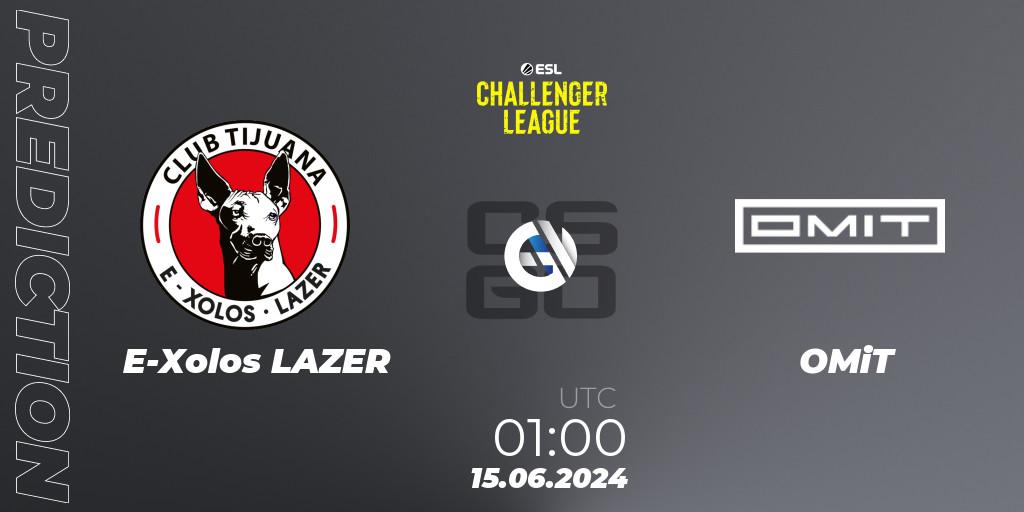 E-Xolos LAZER vs OMiT: Match Prediction. 17.06.2024 at 01:00, Counter-Strike (CS2), ESL Challenger League Season 47 Relegation: North America