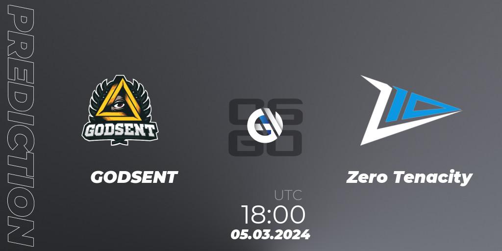 GODSENT vs Zero Tenacity: Match Prediction. 06.03.2024 at 14:00, Counter-Strike (CS2), ESEA Season 48: Advanced Division - Europe