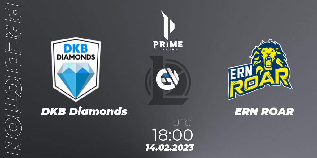 DKB Diamonds vs ERN ROAR: Match Prediction. 14.02.2023 at 18:00, LoL, Prime League 2nd Division Spring 2023 - Group Stage