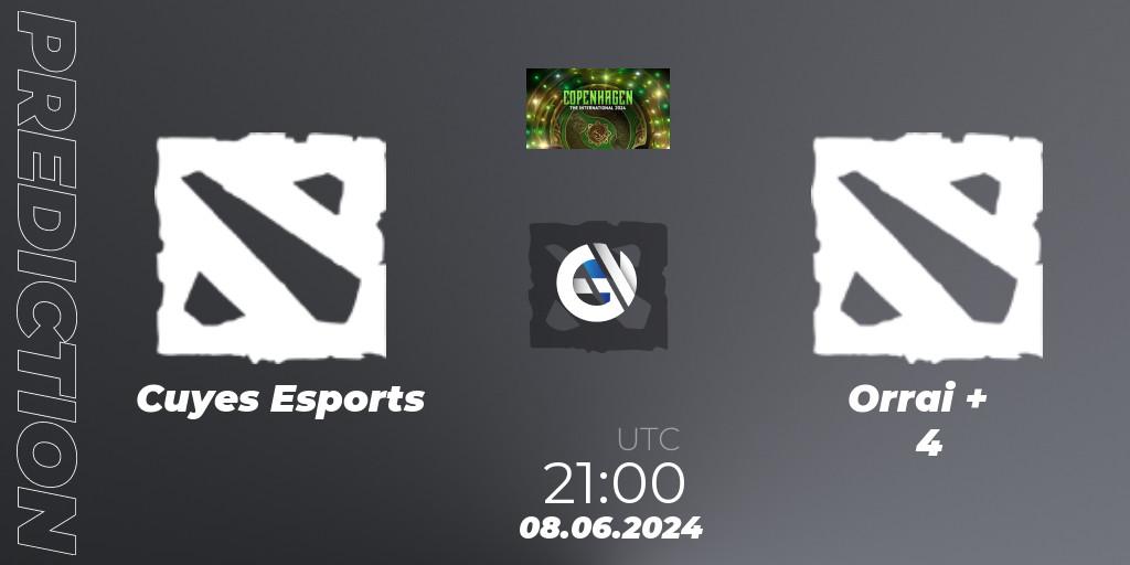 Cuyes Esports vs Orrai + 4: Match Prediction. 08.06.2024 at 21:00, Dota 2, The International 2024: South America Open Qualifier #2