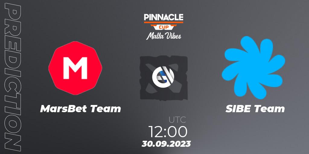 MarsBet Team vs SIBE Team: Match Prediction. 30.09.2023 at 12:00, Dota 2, Pinnacle Cup: Malta Vibes #4