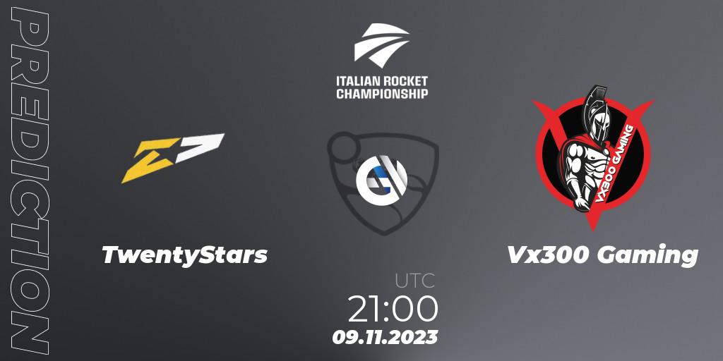 TwentyStars vs Vx300 Gaming: Match Prediction. 09.11.2023 at 21:00, Rocket League, Italian Rocket Championship Season 11Serie A Relegation