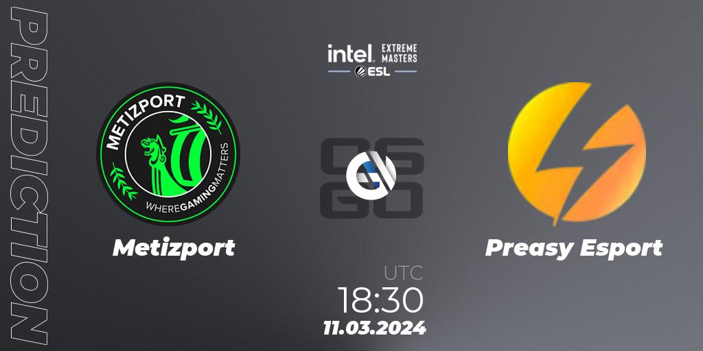 Metizport vs Preasy Esport: Match Prediction. 11.03.24, CS2 (CS:GO), Intel Extreme Masters Dallas 2024: European Closed Qualifier