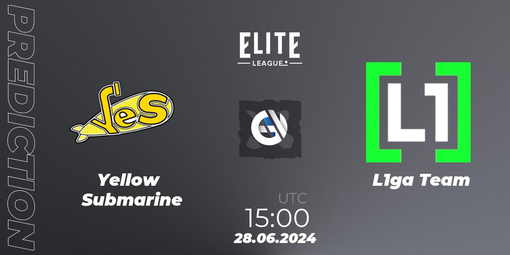 Yellow Submarine vs L1ga Team: Match Prediction. 28.06.2024 at 14:00, Dota 2, Elite League Season 2: Eastern Europe Closed Qualifier