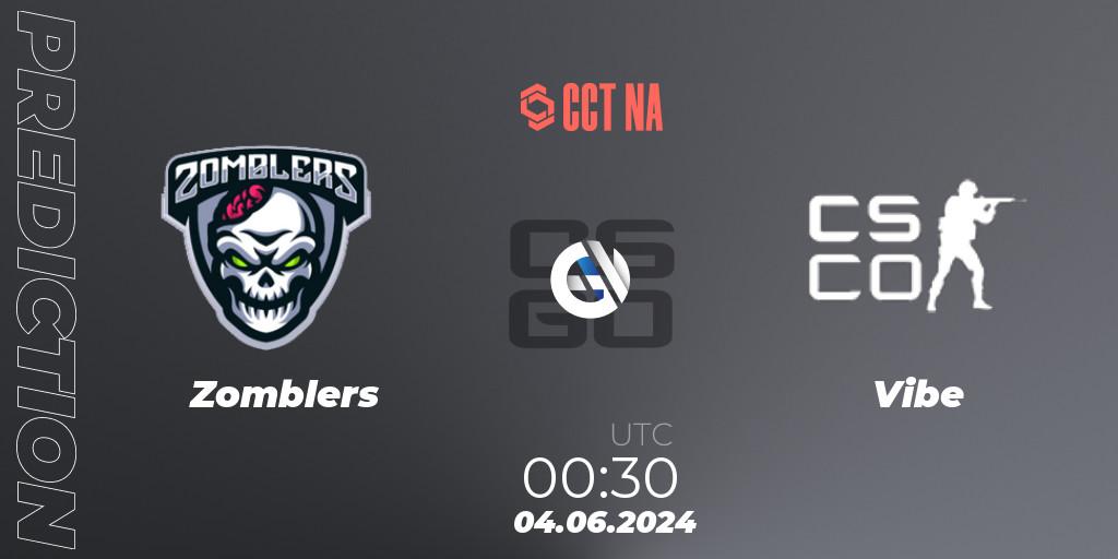 Zomblers vs Vibe: Match Prediction. 04.06.2024 at 00:30, Counter-Strike (CS2), CCT Season 2 North American Series #1