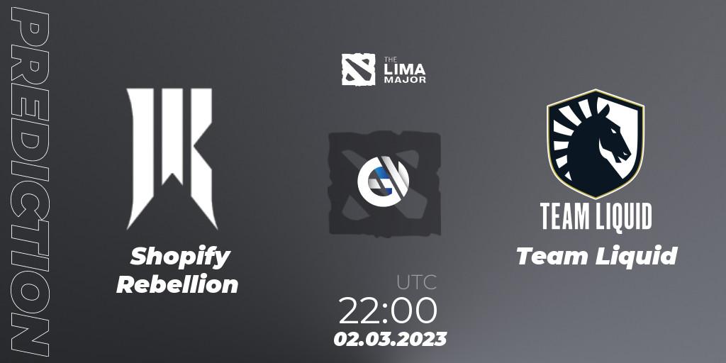 Shopify Rebellion vs Team Liquid: Match Prediction. 02.03.23, Dota 2, The Lima Major 2023