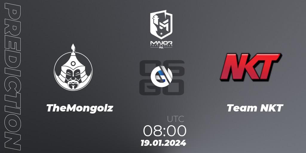 TheMongolz vs Team NKT: Match Prediction. 19.01.2024 at 08:00, Counter-Strike (CS2), PGL CS2 Major Copenhagen 2024 East Asia RMR Closed Qualifier