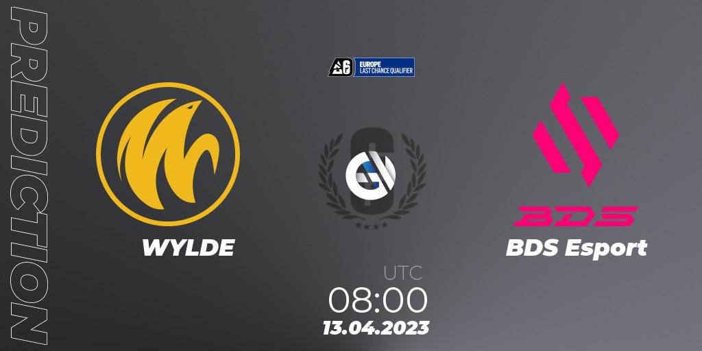 WYLDE vs BDS Esport: Match Prediction. 13.04.2023 at 08:00, Rainbow Six, Europe League 2023 - Stage 1 - Last Chance Qualifiers