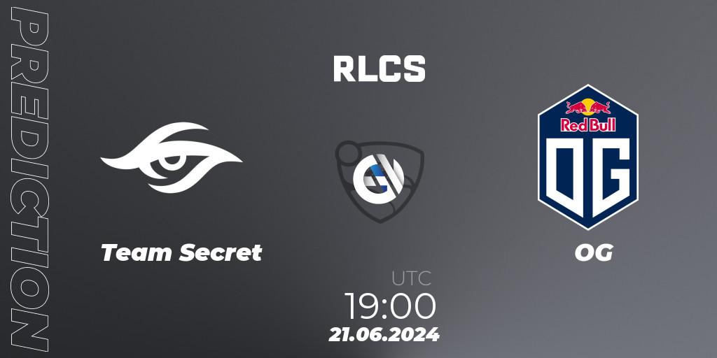 Team Secret vs OG: Match Prediction. 21.06.2024 at 17:10, Rocket League, Rocket League Championship Series 2024 - Major 2