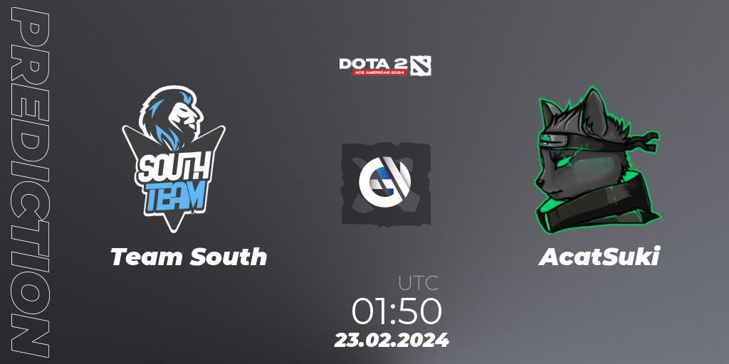 Team South vs AcatSuki: Match Prediction. 23.02.2024 at 01:50, Dota 2, Ace Americas 2024 - Season 1