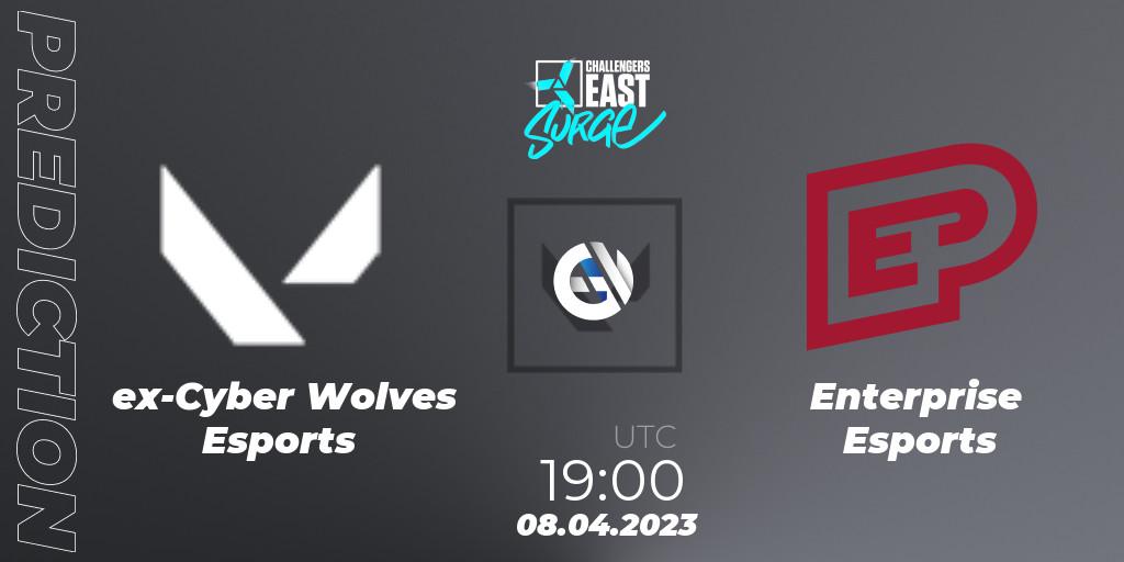 ex-Cyber Wolves Esports vs Enterprise Esports: Match Prediction. 08.04.2023 at 19:10, VALORANT, VALORANT Challengers East: Surge - Split 2 - Regular Season